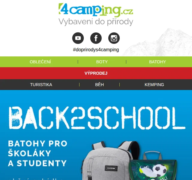 4camping: Sleva 10 % na batohy – srpen 2022 | Nuslet.cz