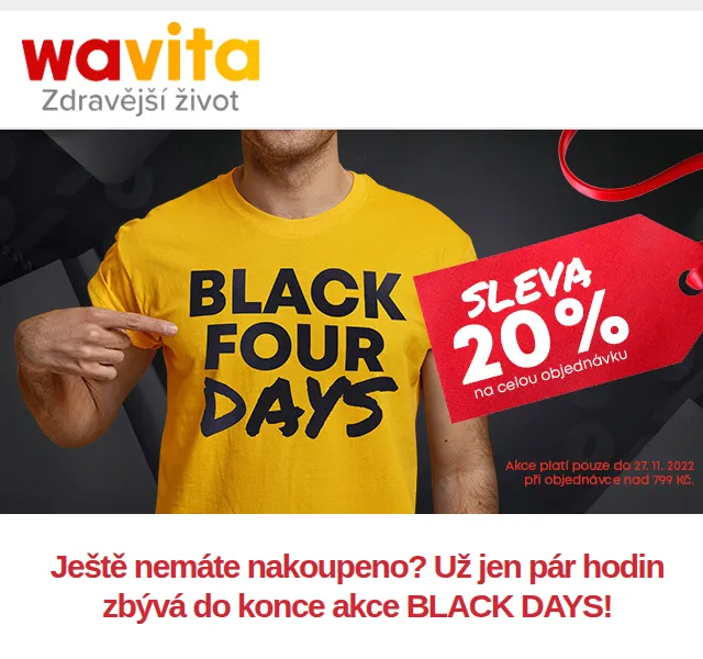 Wavita: BLACK DAYS sleva 20 % – listopad 2022 | Nuslet.cz
