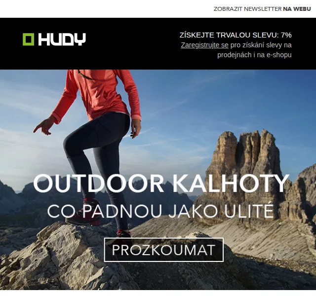 Hudy: sleva 7 % na sportovní kalhoty – červen 2026 | Nuslet.cz