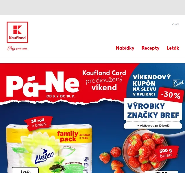 Kaufland: Prodloužený víkend pro Kaufland Card – září 2026 | Nuslet.cz