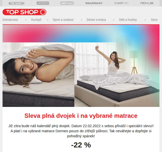 Delimano: Sleva -22 % na matrace Dormeo – únor 2022 | Nuslet.cz