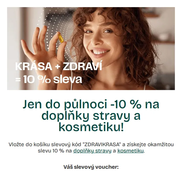 Pilulka.cz: Sleva 10 % na doplňky stravy a kosmetiku – červen 2026 | Nuslet.cz