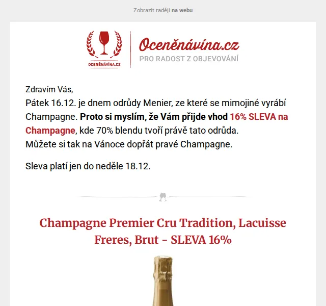 Oceněnávína.cz: 16% sleva Champagne Premier Cru – prosinec 2026 | Nuslet.cz