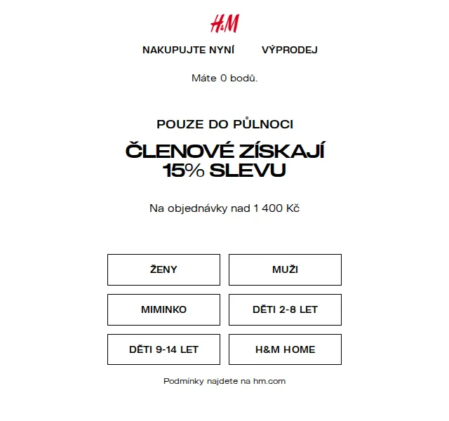 H&M Fashion: 15 % sleva pro členy – duben 2026 | Nuslet.cz