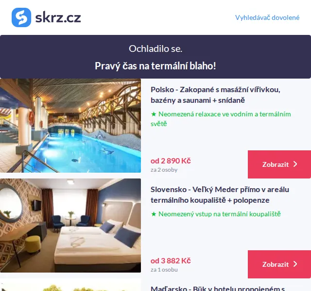 Vánoce na Skrz: Termály na Slovensku, Polsku, Maďarsku už od 2 890 Kč – červen 2026 | Nuslet.cz