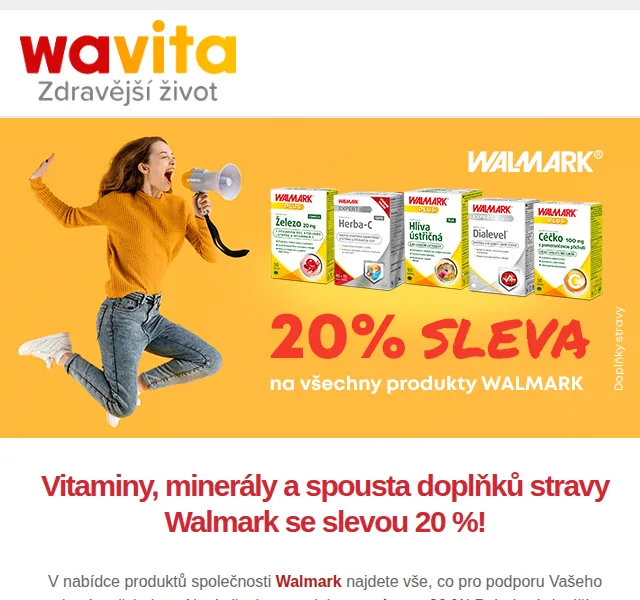 Wavita: Vitaminy a minerály Walmark se slevou 20 % – červen 2026 | Nuslet.cz