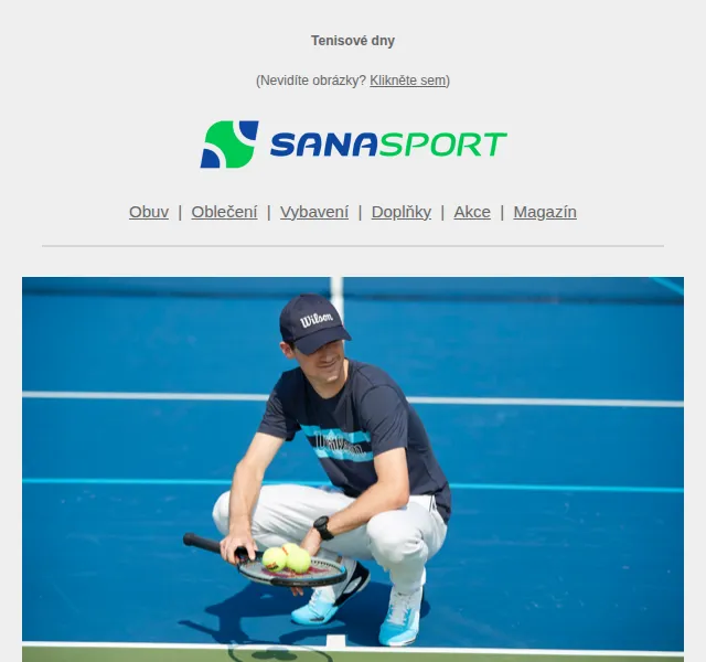 Sanasport: -15 % na tenisové vybavení – červen 2026 | Nuslet.cz