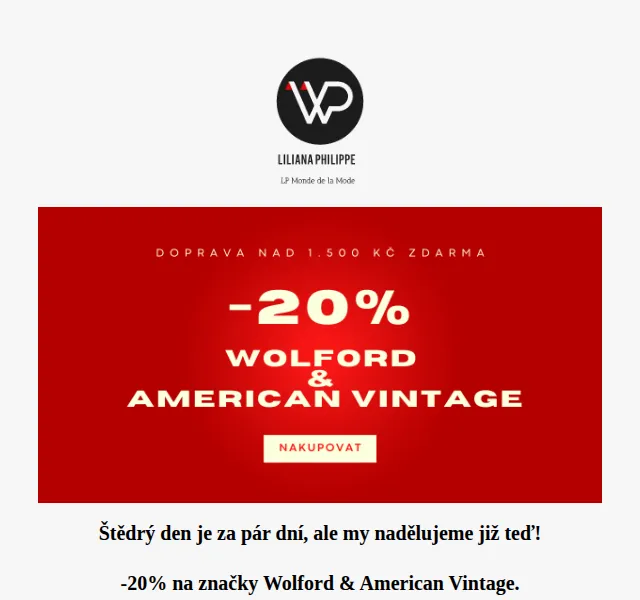 Liliana Philippe: 20% sleva na American Vintage & Wolford – červen 2026 | Nuslet.cz