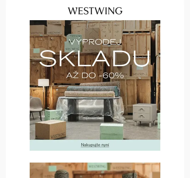 Westwing: Výprodej skladu až -60 % – duben 2026
