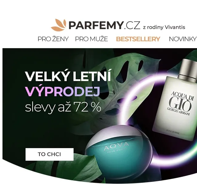 Parfemy.cz: Velký letní výprodej – slevy až 72 % – červen 2026 | Nuslet.cz