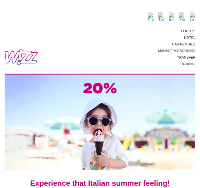 Wizz Air: 20% sleva na letenky do Itálie – červen 2026 | Nuslet.cz