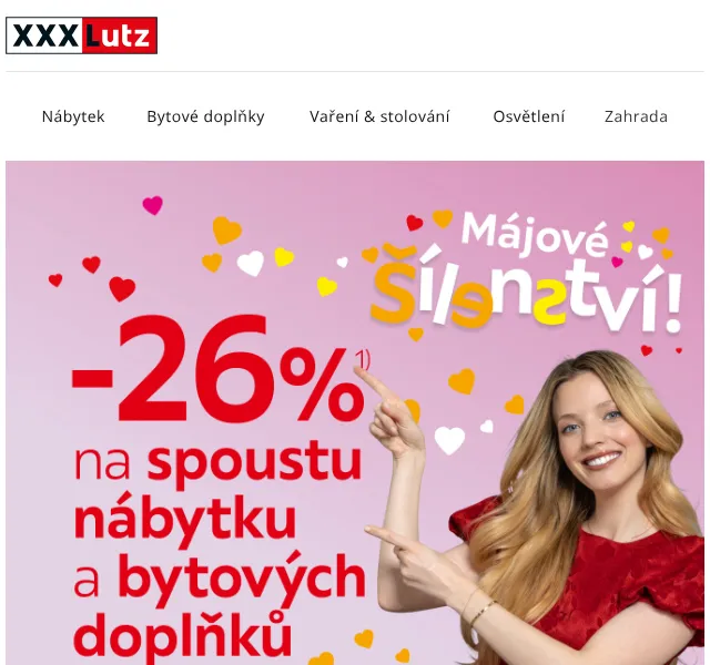 XXXLutz: sleva 26 % na nábytek a zahradní vybavení – květen 2026