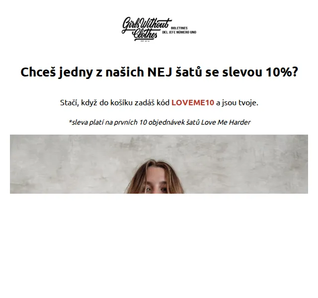 Girls Without Clothes: Sleva 10 % na šaty Love Me Harder – červen 2026 | Nuslet.cz