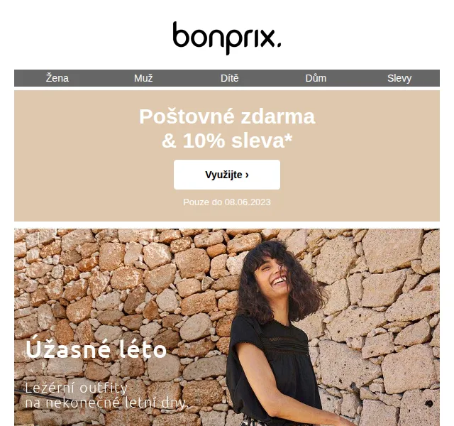 bonprix: 10% sleva a poštovné zdarma – červen 2026 | Nuslet.cz