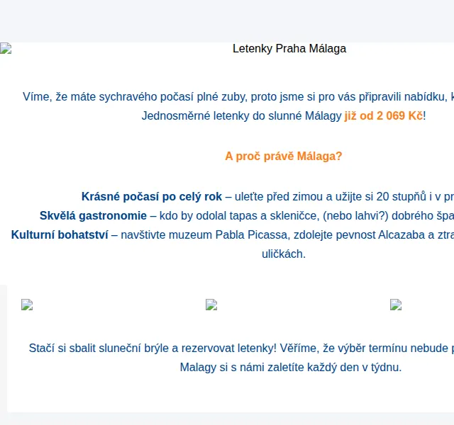 Smartwings: letenky do Málagy od 2 069 Kč – červen 2026 | Nuslet.cz