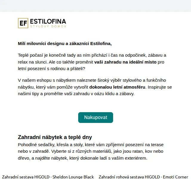 Estilofina-nabytek.cz: Zahradní nábytek HIGOLD a pizza pece – červen 2026 | Nuslet.cz