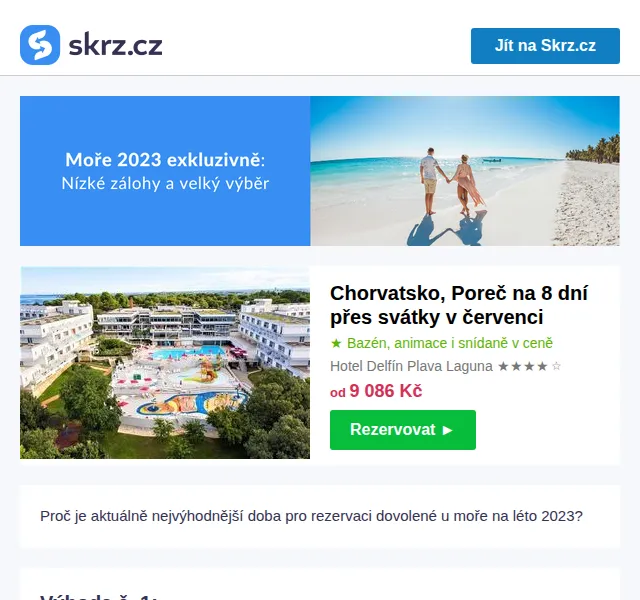 Skrz: Dovolená u moře 2023 od 4 688 Kč – nabídky s all inclusive | Nuslet.cz