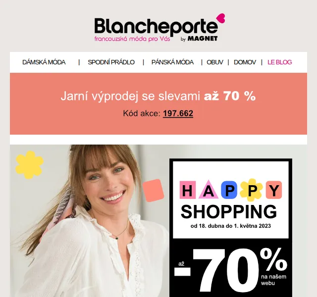 Blancheporte: -50 % nebo -70 % na módu – červen 2026 | Nuslet.cz