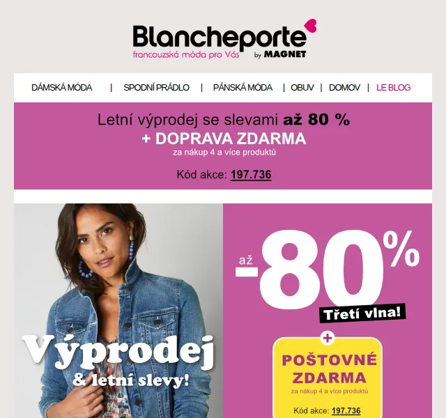 Blancheporte: Lehké letní svršky se slevami až 80 % – červenec 2026 | Nuslet.cz