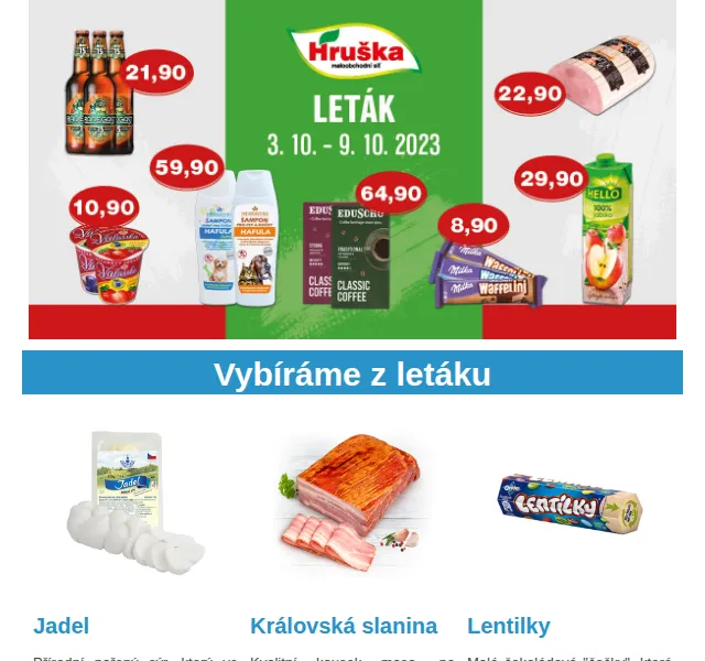 Váš HRUŠKA tým: Slevy na sýr Jadel, Lentilky a další – říjen 2023 | Nuslet.cz