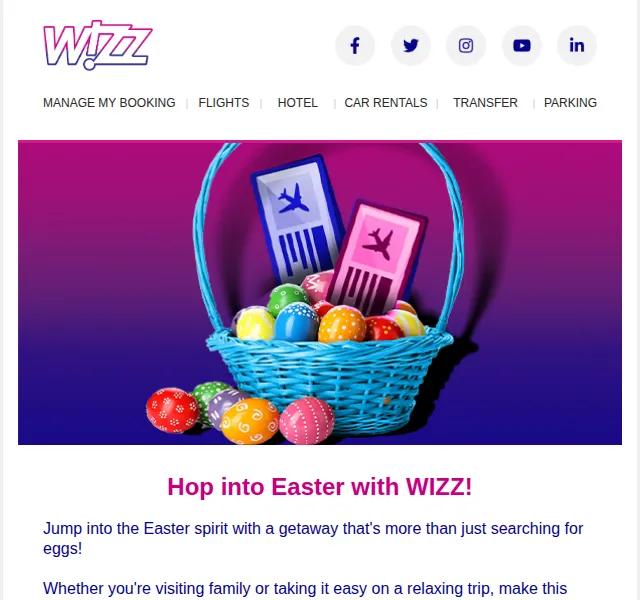 Wizz Air: Velikonoční letenky od 19.99 € – červenec 2026 | Nuslet.cz