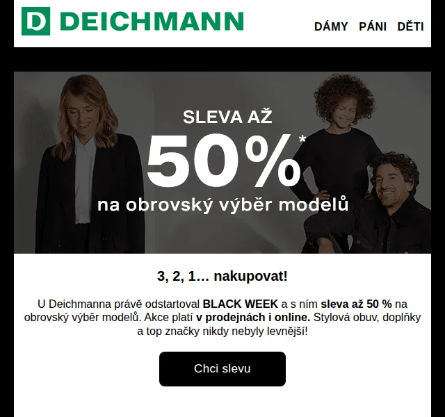 DEICHMANN: Black Week sleva až 50 % – červen 2026 | Nuslet.cz