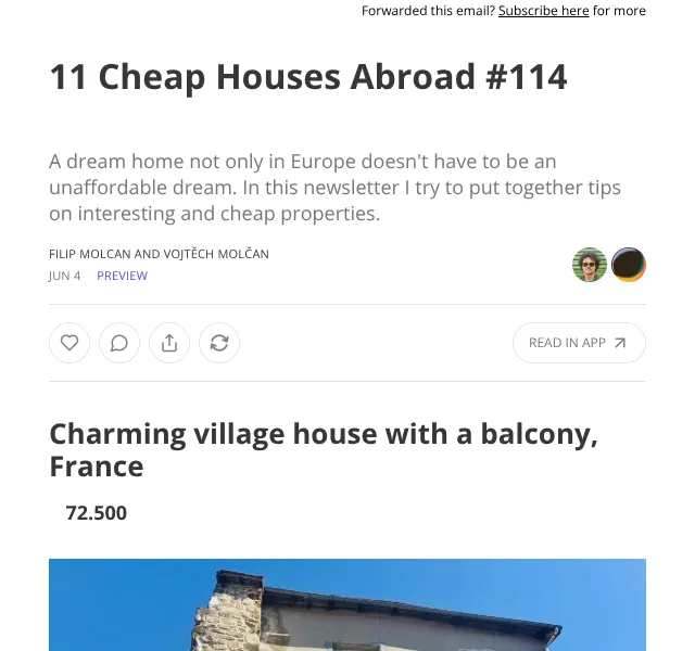 11 Cheap Houses Abroad: Nemovitosti od 49 tis. – červen 2026