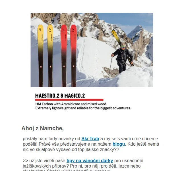 Namcheshop: Ski Trab novinky a vánoční inspirace – červen 2026 | Nuslet.cz