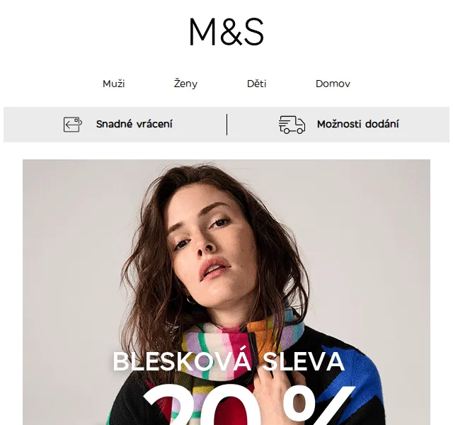 Marks and Spencer: sleva 20 % na celý web – červen 2026 | Nuslet.cz