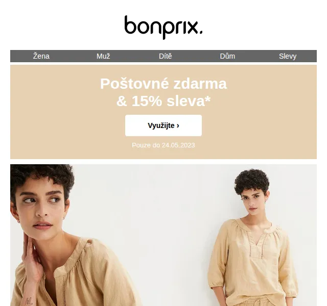 bonprix: 15% sleva a poštovné zdarma – červen 2026 | Nuslet.cz