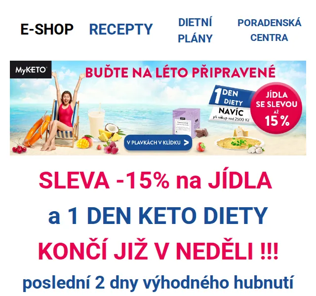 MyKETO: Sleva -15 % na jídla a 1 den diety zdarma – červen 2026 | Nuslet.cz