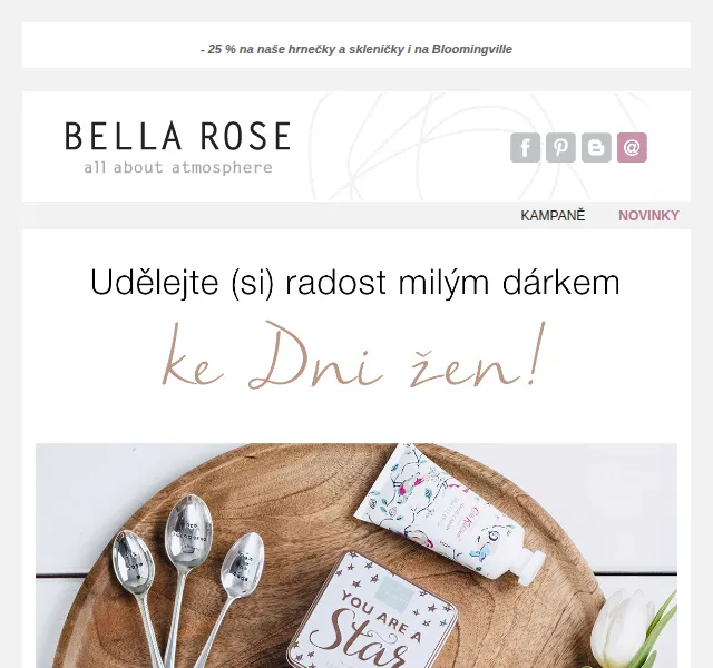 Bella Rose: 25% sleva na hrnečky a skleničky – červen 2026 | Nuslet.cz