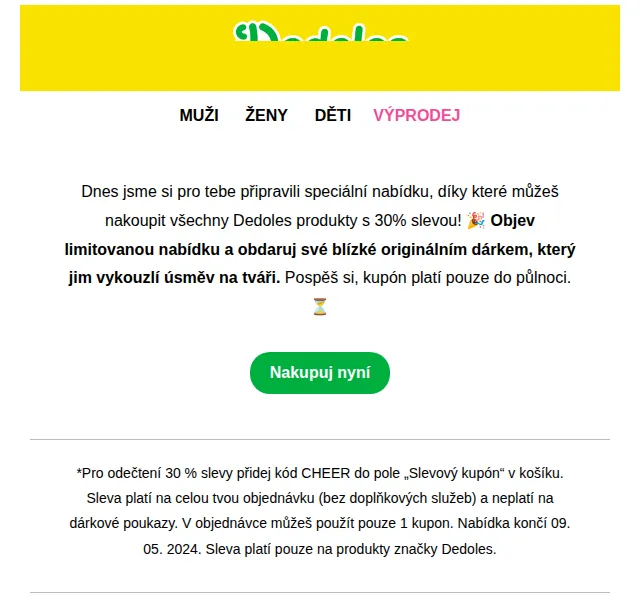 Dedoles: Sleva 30 % na všechny produkty – červen 2026 | Nuslet.cz