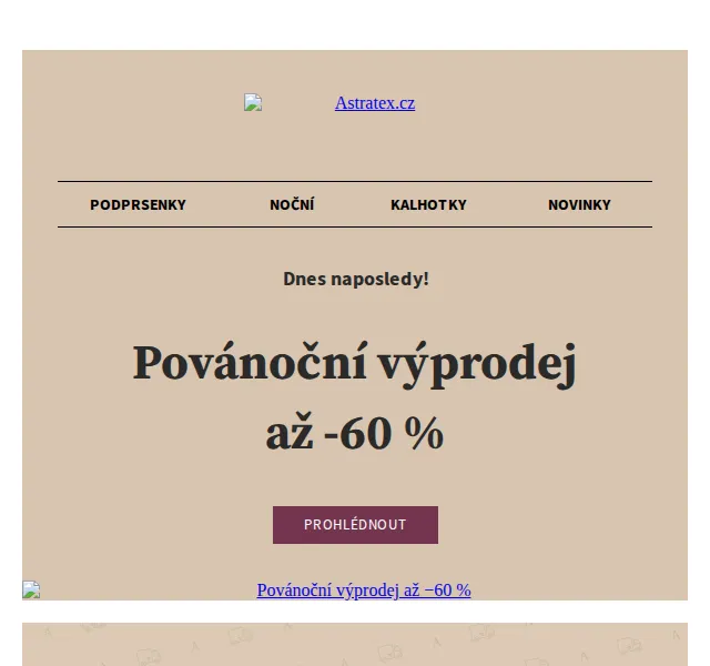 Astratex.cz: Povánoční výprodej -60 % a doprava zdarma – červen 2026 | Nuslet.cz
