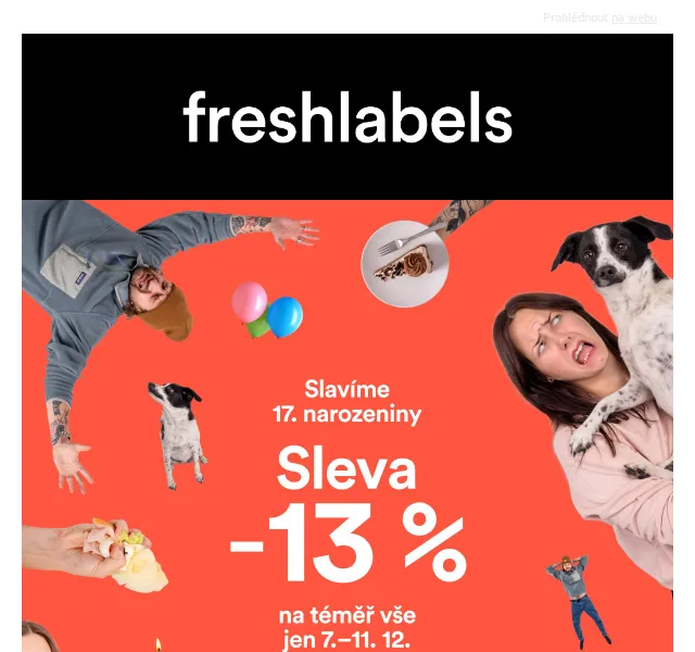 Freshlabels: 13% sleva k 17. narozeninám – červen 2026 | Nuslet.cz