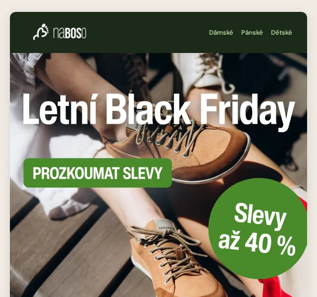 naBOSo: Letní Black Friday až 40 % – červen 2026