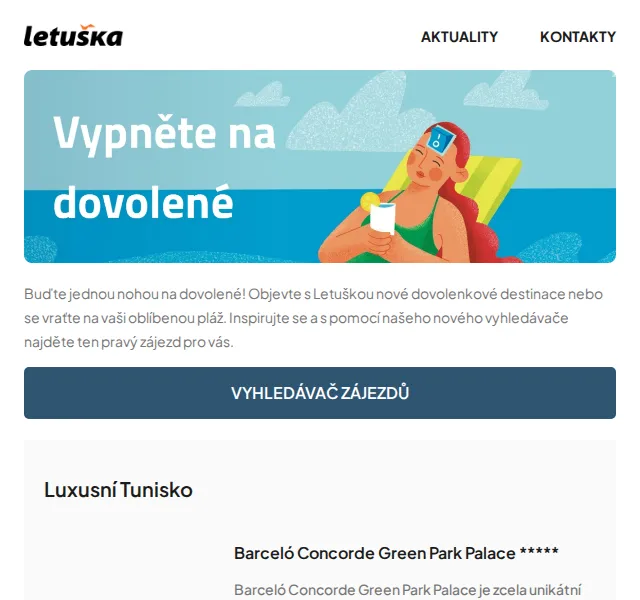 Letuška.cz: Luxusní Tunisko, Rodinné Bulharsko – červenec 2026 | Nuslet.cz
