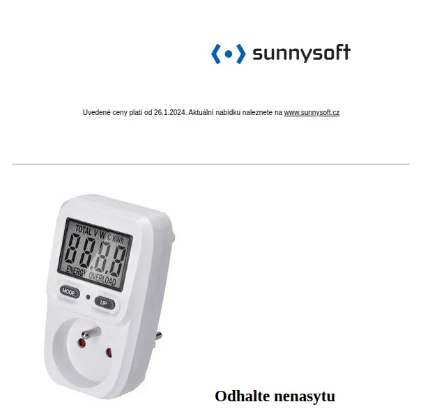 Sunnysoft: Měřič spotřeby od 199 Kč – červen 2026 | Nuslet.cz