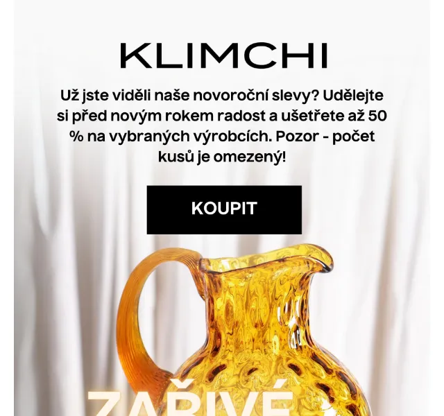 KLIMCHI: Zlatavé slevy na ručně foukané sklo – červen 2026 | Nuslet.cz
