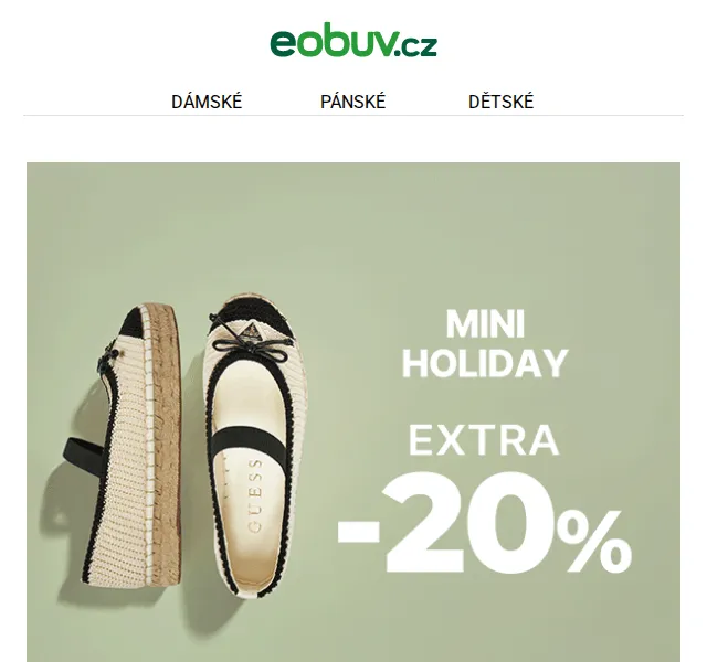 eobuv.cz: extra -20% na obuv s kódem – červen 2026 | Nuslet.cz