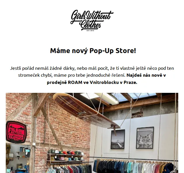 Girls Without Clothes: Nová kolekce v Pop-Up Store – červenec 2026 | Nuslet.cz