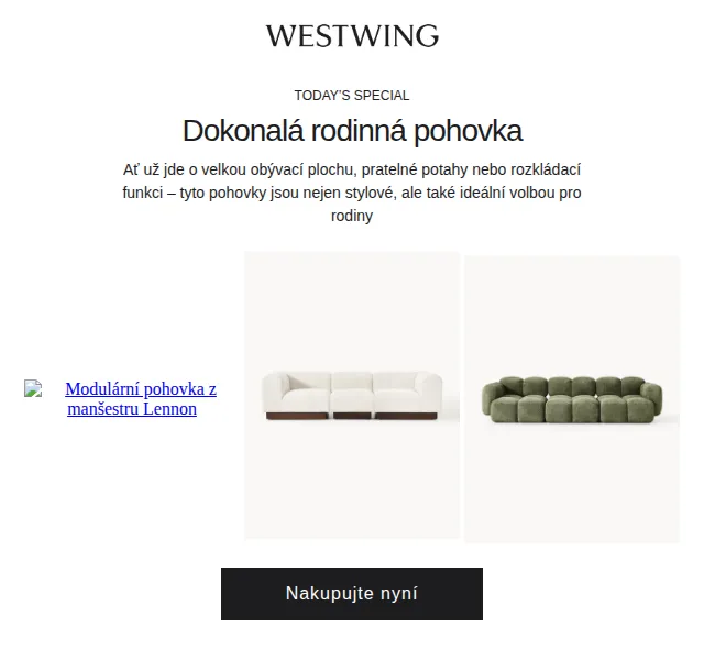 Westwing: Bauhaus 2.0 inspirace a pohovky pro rodiny – červen 2026 | Nuslet.cz