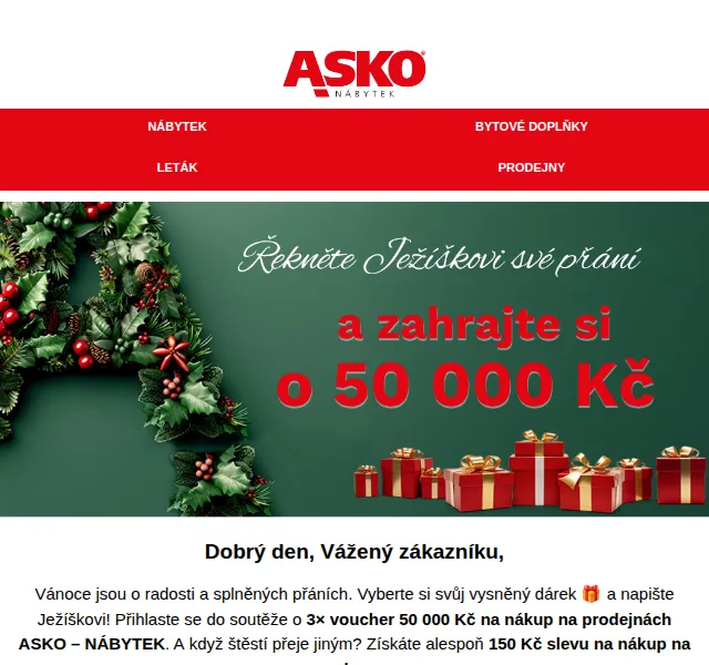Asko Nábytek: Soutěž o 50 000 Kč – červen 2026 | Nuslet.cz