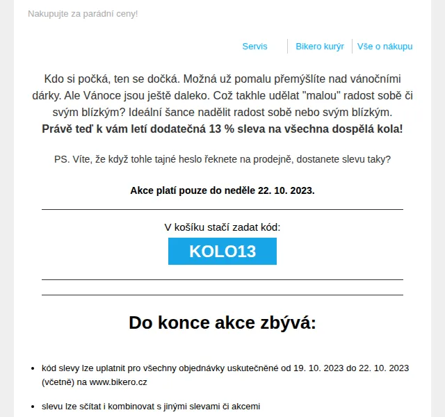 CZBikero: Sleva 13 % na dospělá kola – říjen 2023 | Nuslet.cz