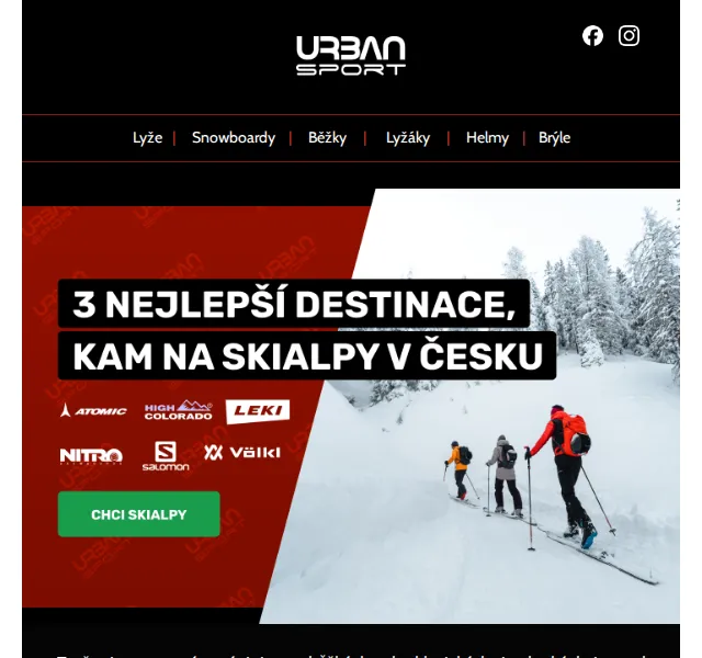 Urban-sport.cz: Půjčení skialp za 799 Kč – červen 2026 | Nuslet.cz