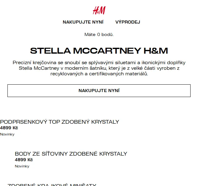 Stella McCartney H&M kolekce - Nakupujte nyní