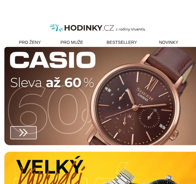 Hodinky.cz: CASIO hodinky se slevou až 60 % – červen 2026 | Nuslet.cz