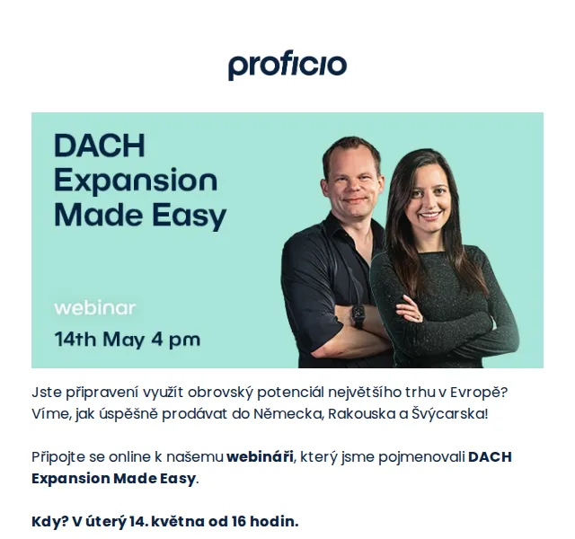 PROFICIO tým: Webinář DACH Expansion Made Easy – červen 2026 | Nuslet.cz