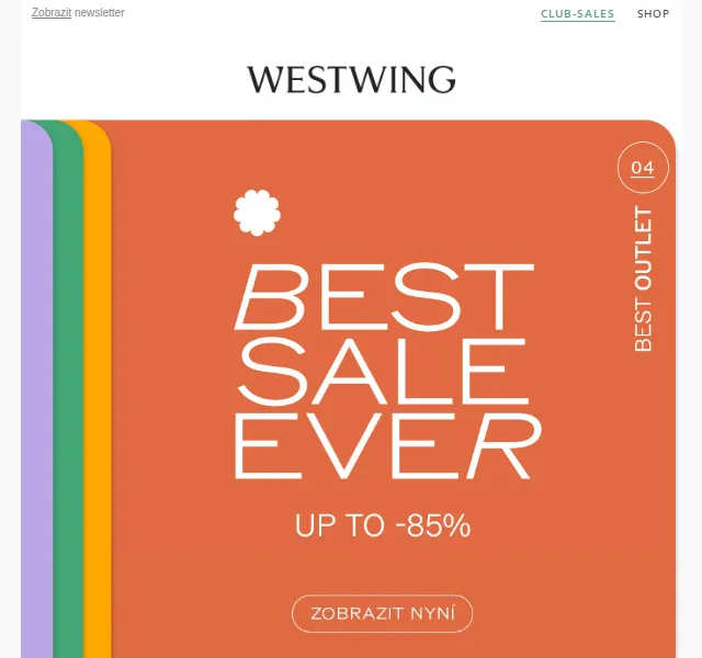Westwing: BEST SALE EVER – slevy až –85 % – červen 2026 | Nuslet.cz