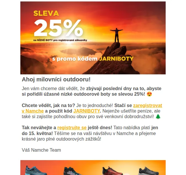 Namcheshop: Nízké outdoorové boty se 25% slevou – červen 2026 | Nuslet.cz
